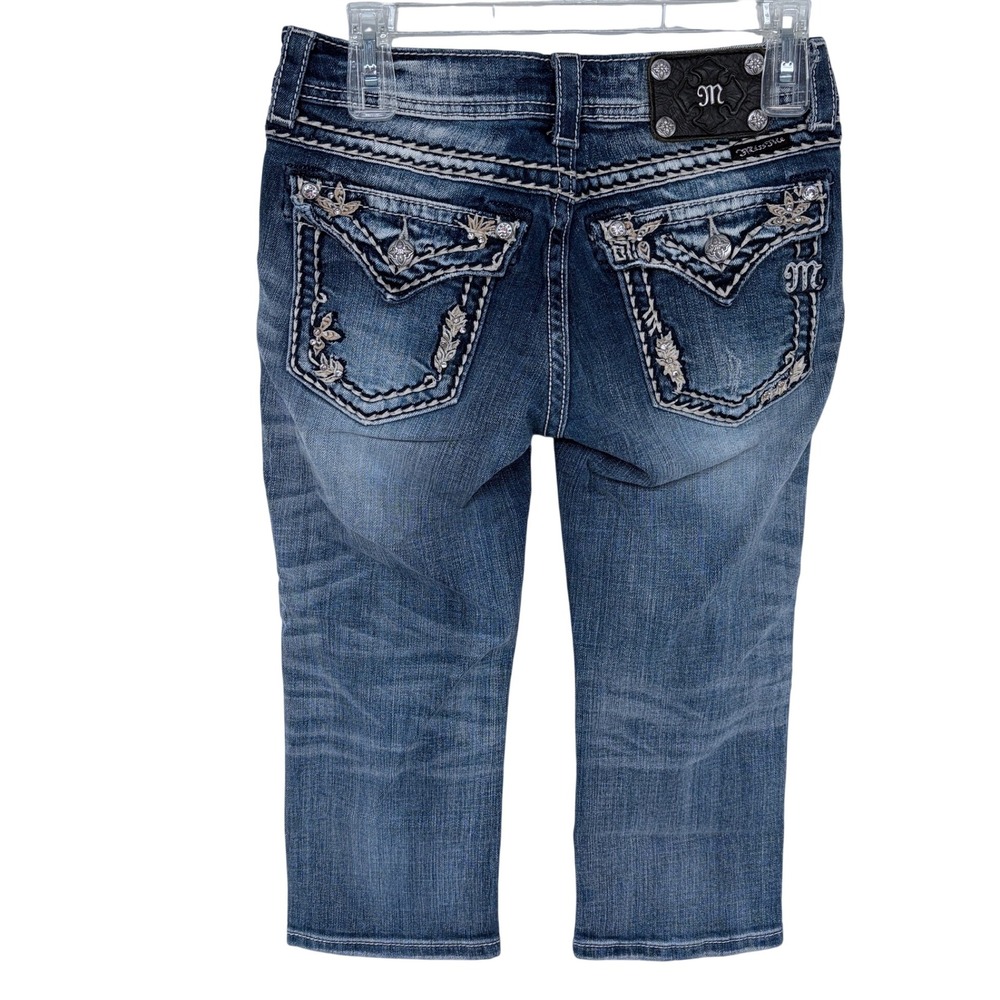 Miss Me Denim Capri Blue Jeans‎ Womens Size 27 Embellished Pockets JP5418P